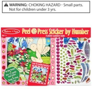 Melissa & Doug Kids Toy, Peel & Press Sticker by Number Flower Garden Fairy Set