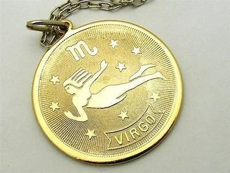 Nordstrom $28 VIRGO Horoscope Sign Zodiac Pendant Necklace Goldtone 36"
