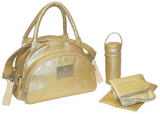 Kalencom Gold Quilted Trendy Diaper Bag Tote Set