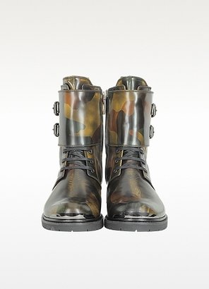 Loriblu Camouflage Leather Combat Boot
