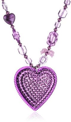 Tarina Tarantino Iconic Classics" Purple Haze Lucite Multibead heart Necklace