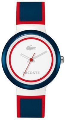 Lacoste Men's navy colour block rubber strap watch