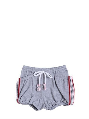 MonnaLisa Ny&lon Stretch Cotton Jersey Shorts
