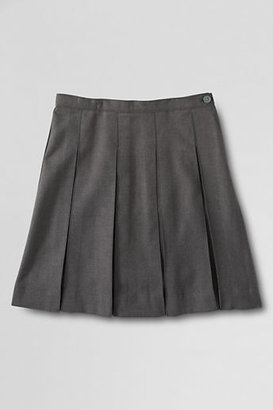 Lands' End Women's Box Pleat Skirt (Below The Knee)