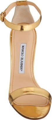Manolo Blahnik Women's Chaos Ankle-Strap Sandals-Gold