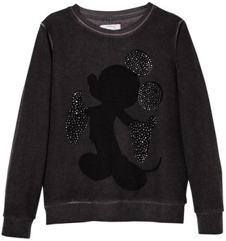 Mango Kids Girls' Embellished Micky Mouse Sweatshirt, Charcoal