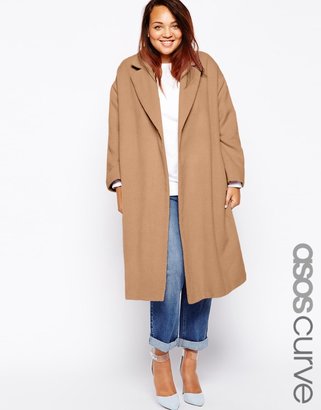 ASOS Curve CURVE Coat In Relaxed Fit - Lilac