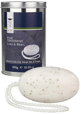Heathcote & Ivory Fine Grooming Lime and Basil Soap on a Rope, 300g