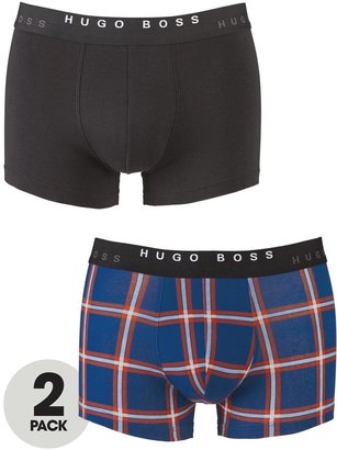 HUGO BOSS Mens Check/Plain Trunks (2 Pack)