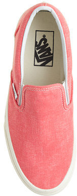 Vans solid canvas classic slip-on shoes in washed hot coral