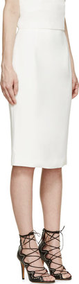 Alexander McQueen White Crêpe Pencil Skirt