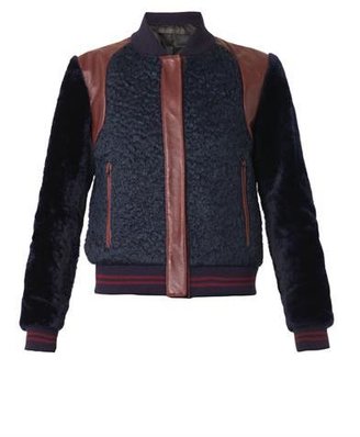 Drome Leather and shearling bomber jacket
