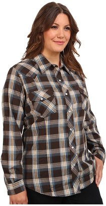 Roper Plus 9455 Brown Plaid With Turquoise Lurex
