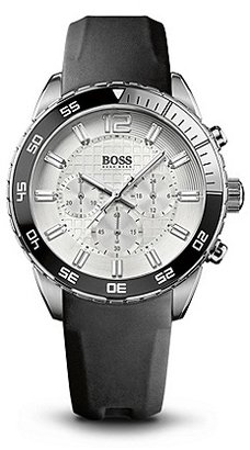 HUGO BOSS 1512805  Chronograph Black Rubber-Coated Leather Strap Watch - Assorted Pre-Pack