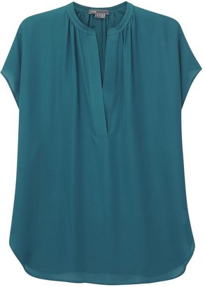 Vince Turquoise silk georgette top