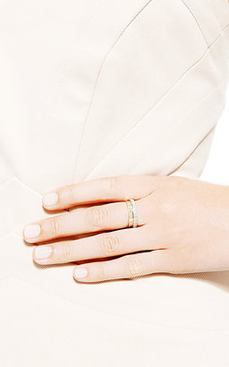 Janis Savitt Gold With White Diamond Band Ring