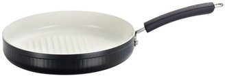 Paula Deen Savannah Collection 11.25 in. Aluminum Nonstick Deep Round Grill Pan in Black