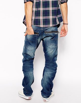 G Star Light Wash Tapered Jeans in Loose Fit