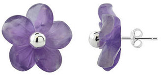 Lord & Taylor Amethyst Flower Stud Earrings