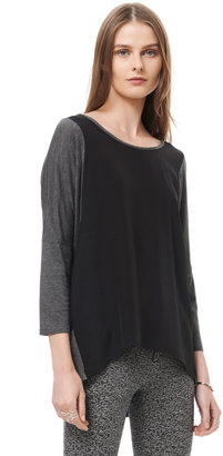 Rebecca Taylor Silk Combo Slouch Tee