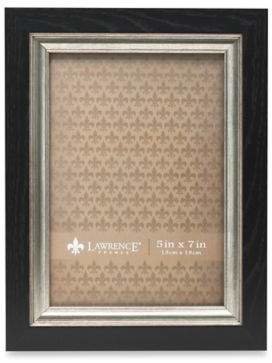 Lawrence Frames 5-Inch x 7-Inch Burnished Silver Inner Picture Frame in Black