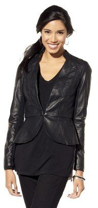 Mossimo Women's Faux Leather Motorcycle Jacket -Black