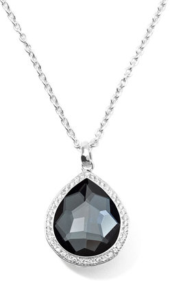 Ippolita Stella Teardrop Necklace in Hematite & Diamonds 16-18"