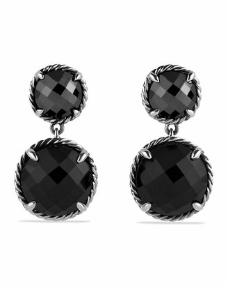 David Yurman Chatelaine Double-Drop Earrings with Black Onyx and Hematine