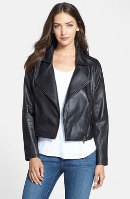 Eileen Fisher Leather Moto Jacket (Online Only)