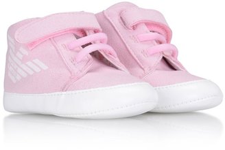Armani 746 Armani Baby Girls Pink Suede Pre Walker Trainers