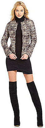 Betsey Johnson Reversible Leopard-Print Packable Down Jacket