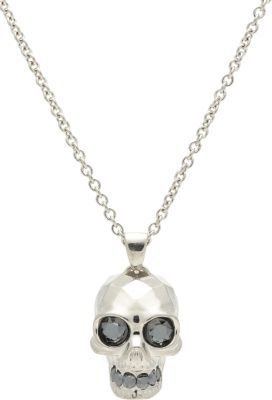 Alexander McQueen Swarovski Crystal-Embellsihed Skull Pendant