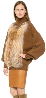 Sally LaPointe Sweater with Fox Fur