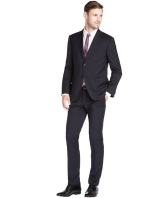 Z Zegna 2264 Z Zegna navy wool 2-button suit with flat front pants