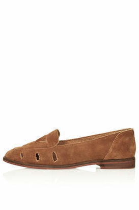 Topshop Womens KOOKY Cut Out Loafers - Tan