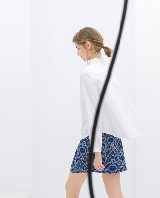 Zara 29489 Jacquard Miniskirt With Zip
