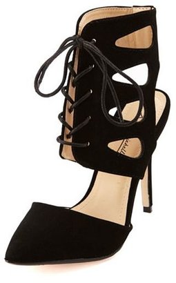 Charlotte Russe Anne Michelle Cut-Out Lace-Up Pointed Toe Pumps