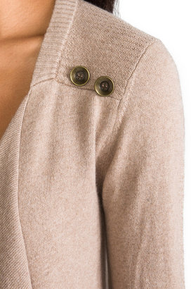 LAmade Cashmere Silk Sweater Button Drape Cardi Sweater