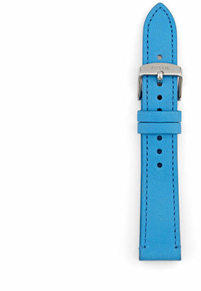Fossil Leather 18mm Watch Strap - Blue