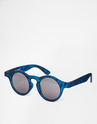ASOS Extreme Round Clubmaster Sunglasses In Blue - Blue
