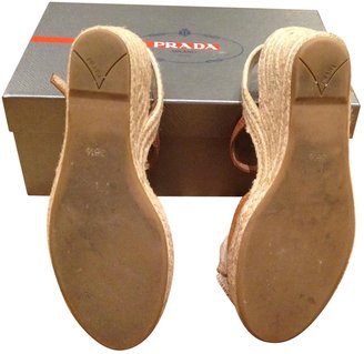 Prada Beige Leather Sandals