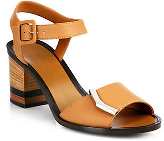 Fendi Demetra Leather Ankle-Strap Sandals
