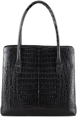 Nancy Gonzalez Crocodile Shoulder Tote Bag, Black