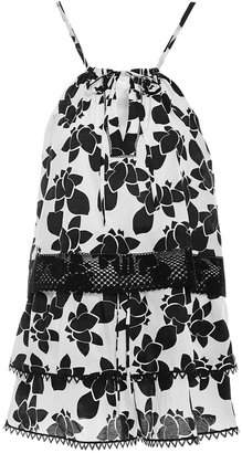 Thakoon Floral Voile Keyhole Romper
