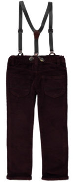 George Cord Trousers With Detachable Braces - Burgundy