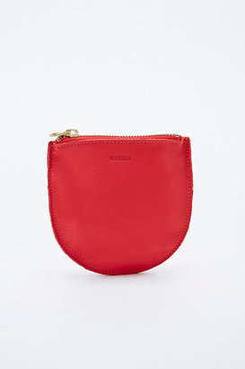 Baggu Leather Zip Pouch in Poppy Red