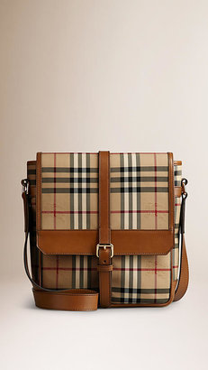 Burberry Horseferry Check And Leather Crossbody Bag