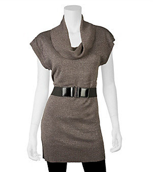 Amy Byer A Byer A. Byer Marled Cowl Neck Belted Tunic
