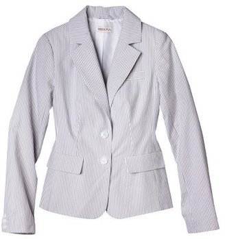 Merona Women's Seersucker Jacket - Grey/White
