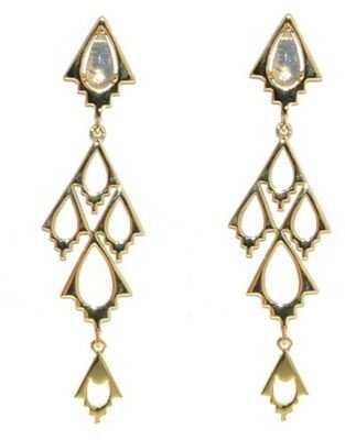 Finesse Gold & opal crystal arrowhead chandelier earrings
